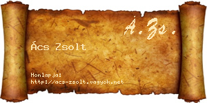 Ács Zsolt névjegykártya